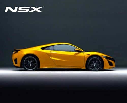 Side view of Yellow Acura NSX