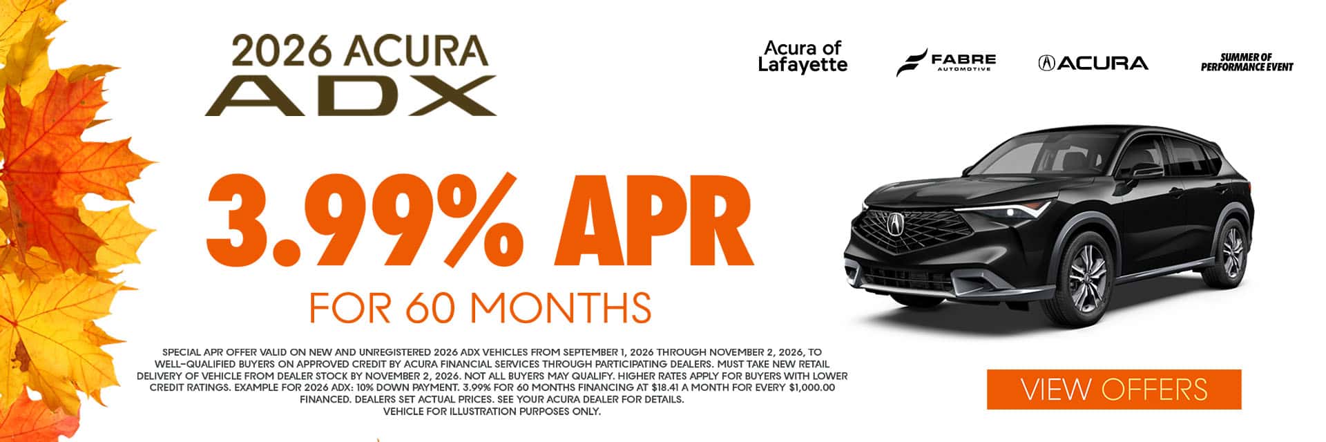 3.99% APR for 60 Months