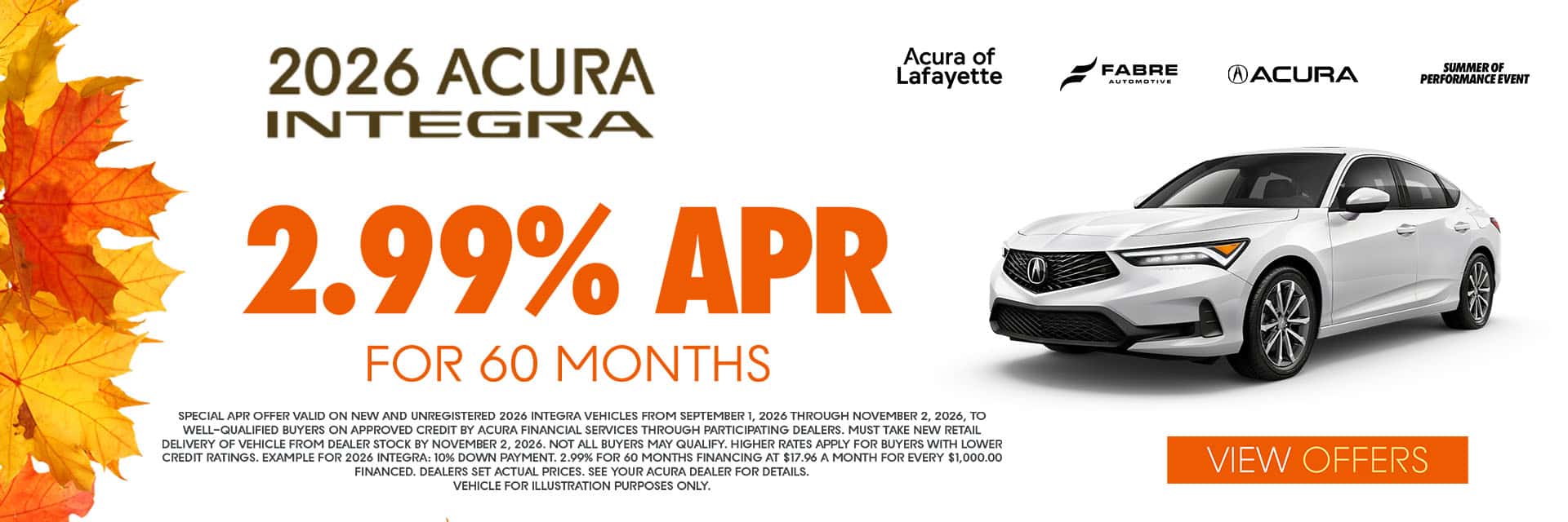 2.99% APR for 60 Months