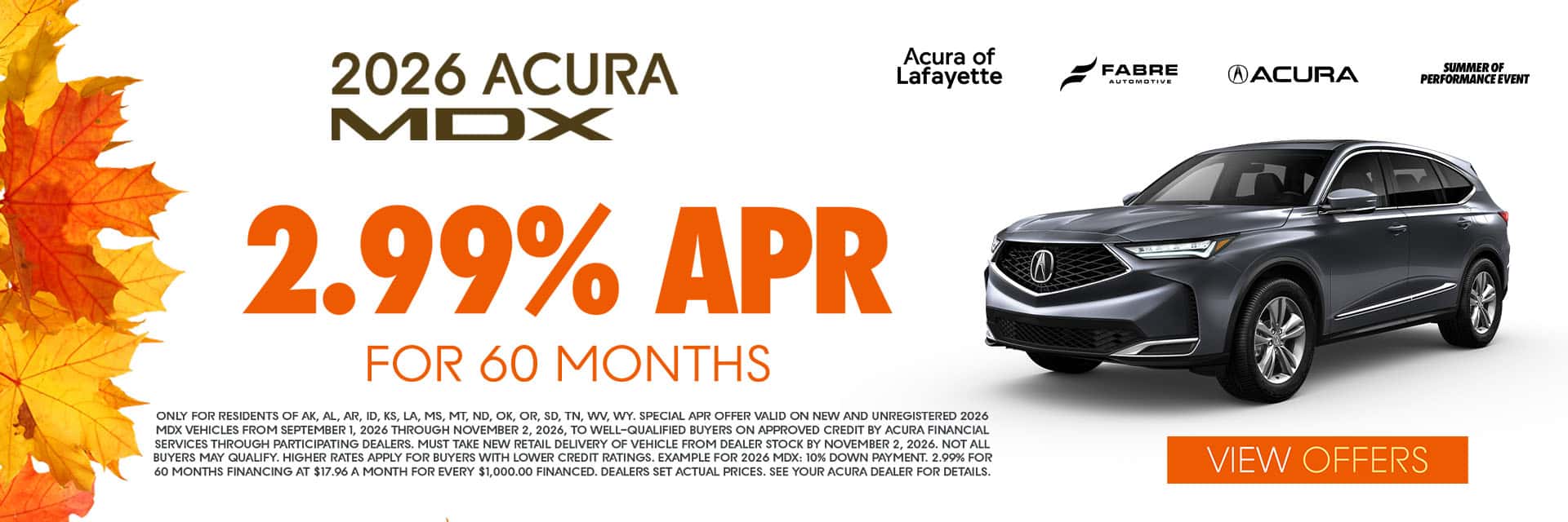 2.99% APR for 60 Months