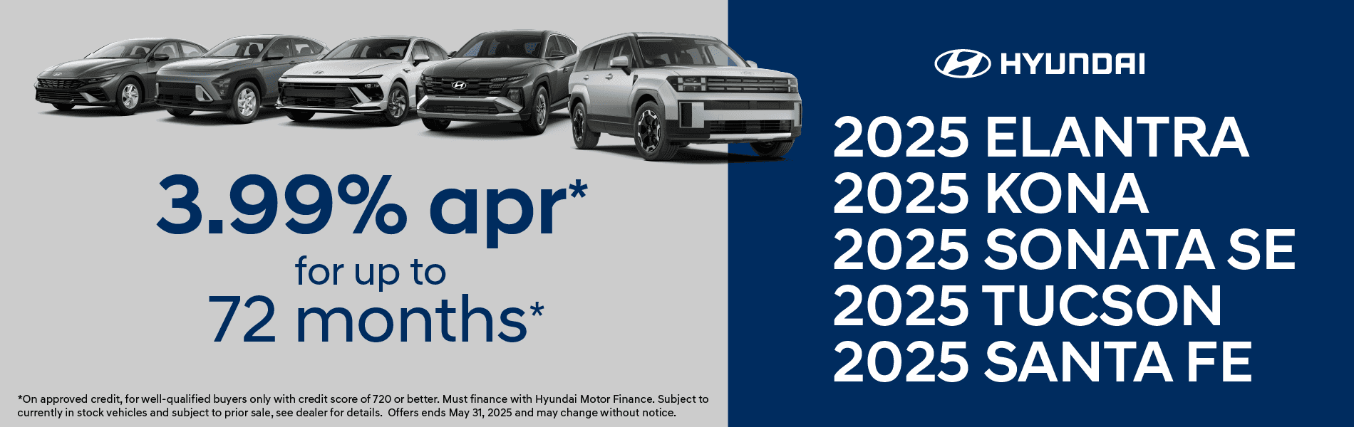 3.99% apr on select Hyundai