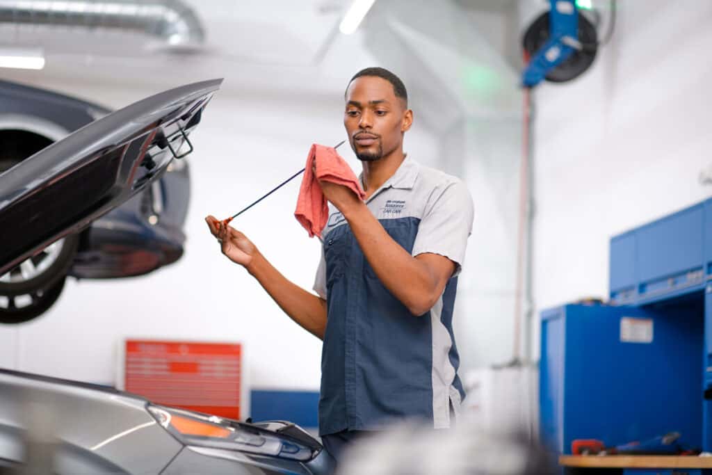 Hyundai Service technician working on a car