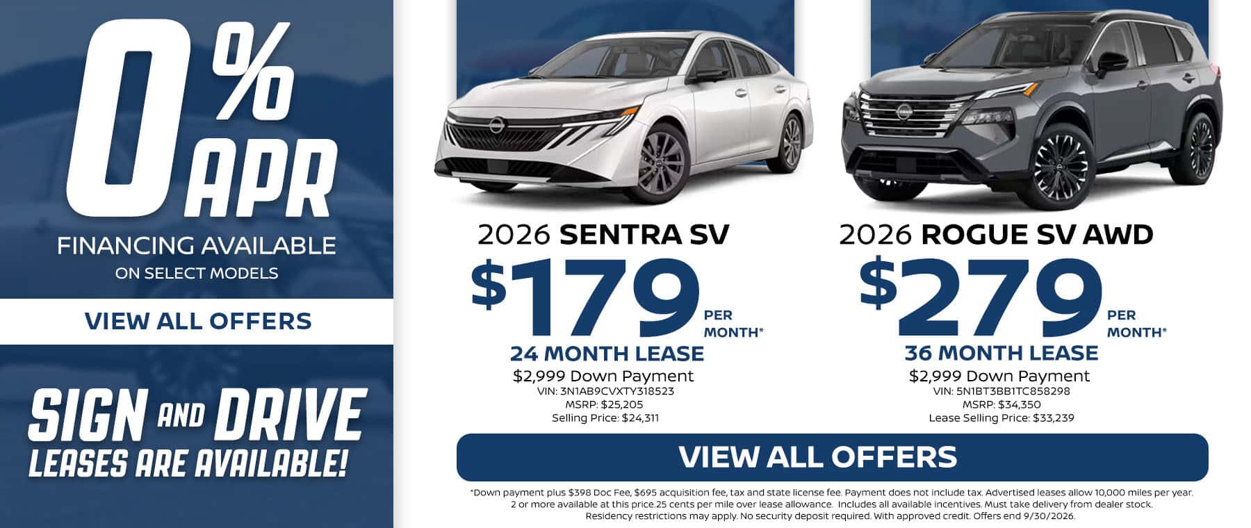 Nissan Lease and Finance Offers