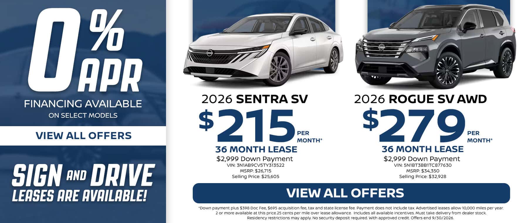Nissan Lease and Finance Offers