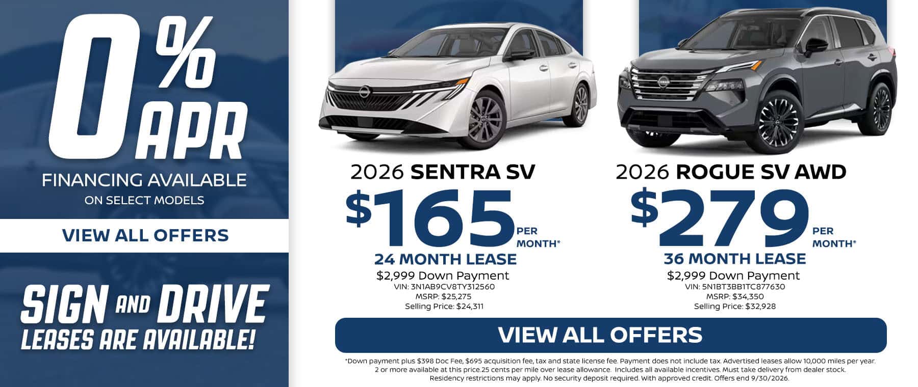 Nissan Lease and Finance Offers