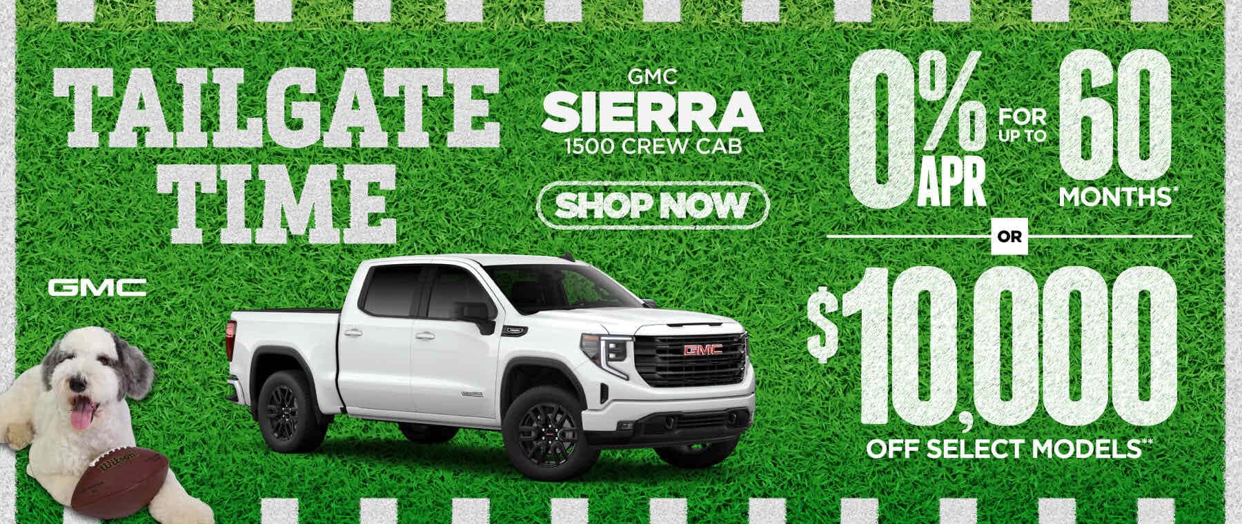 GMC Sierra 1500 Crew Cab 0% APR FOR UP TO 60 MONTHS* OR $10,000 OFF SELECT MODELS.**