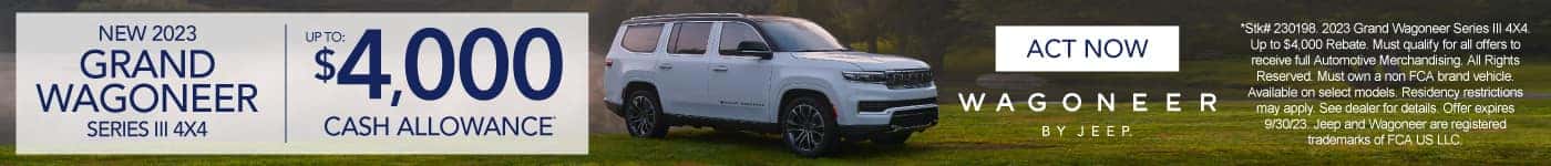 2023 Grand Wagoneer Series III 4X4 | Up to $4,000 Cash Allowance