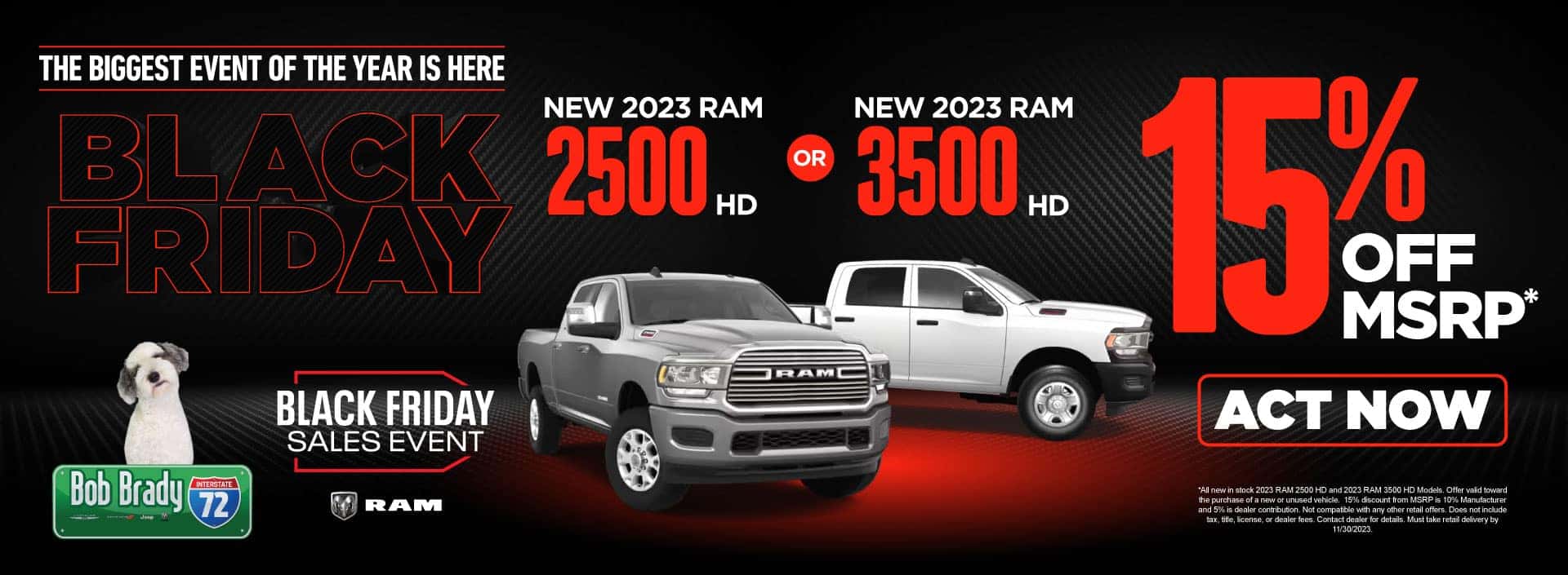 New 2023 Ram 2500 or 3500 15% Off MSRP*