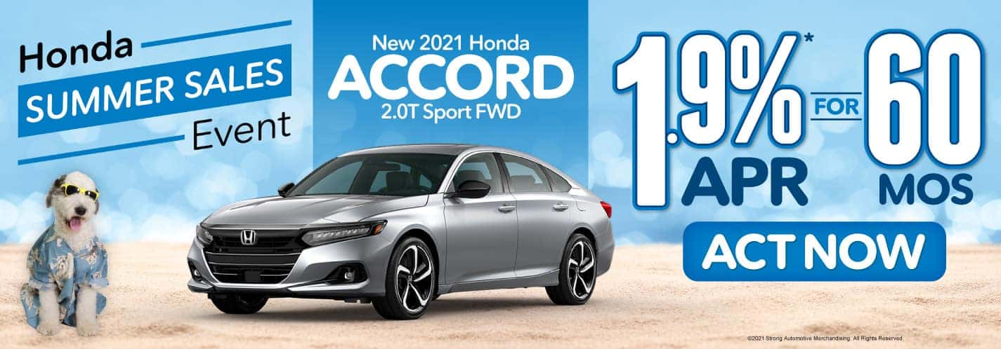 New 2021 Honda Accord - 1.9% APR for 60 months - Act Now