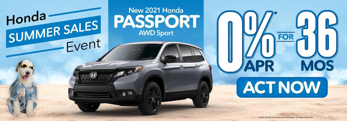 New 2021 Honda Passport 0% APR for 36 Months - Act Now