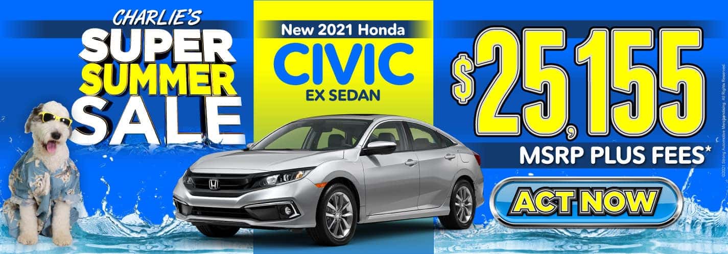 New 2021 Honda Civic - $25,155 MSRP plus fees - Act Now