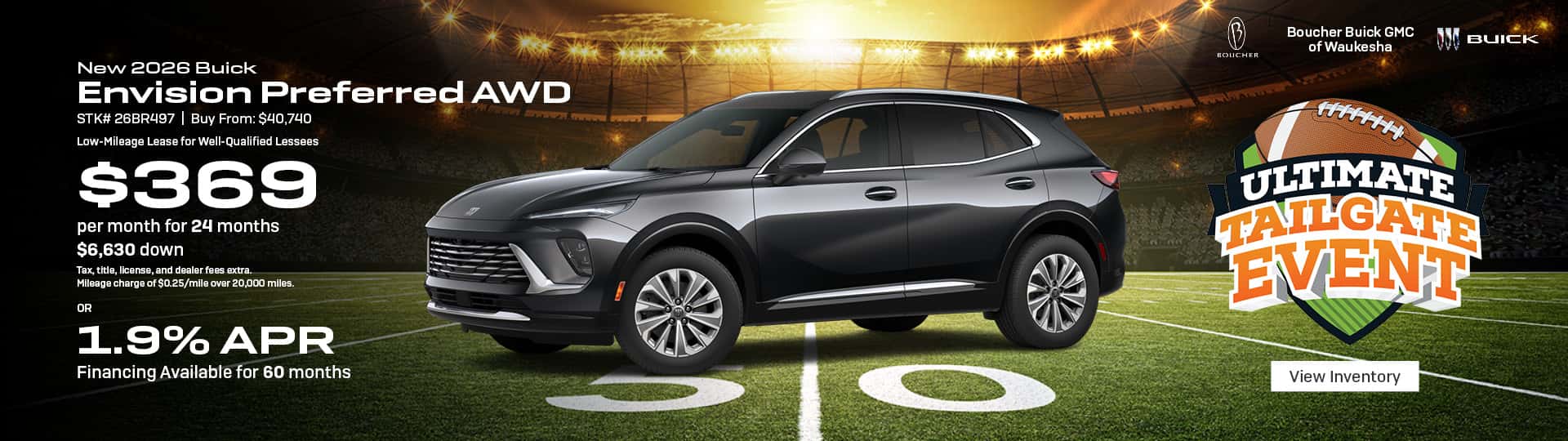 Sept 26 - Lease a new 2026 Buick Envision for $369/mo or get 1.9% APR