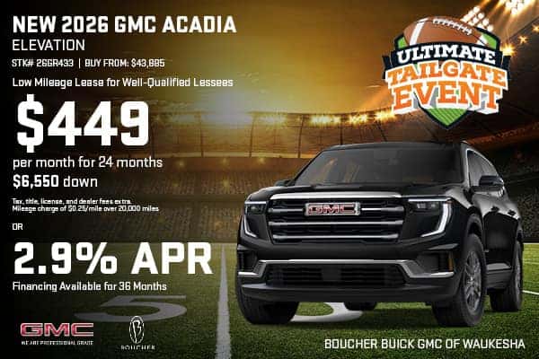 Lease a new 2026 GMC Acadia for $449/mo or get 2.9% APR