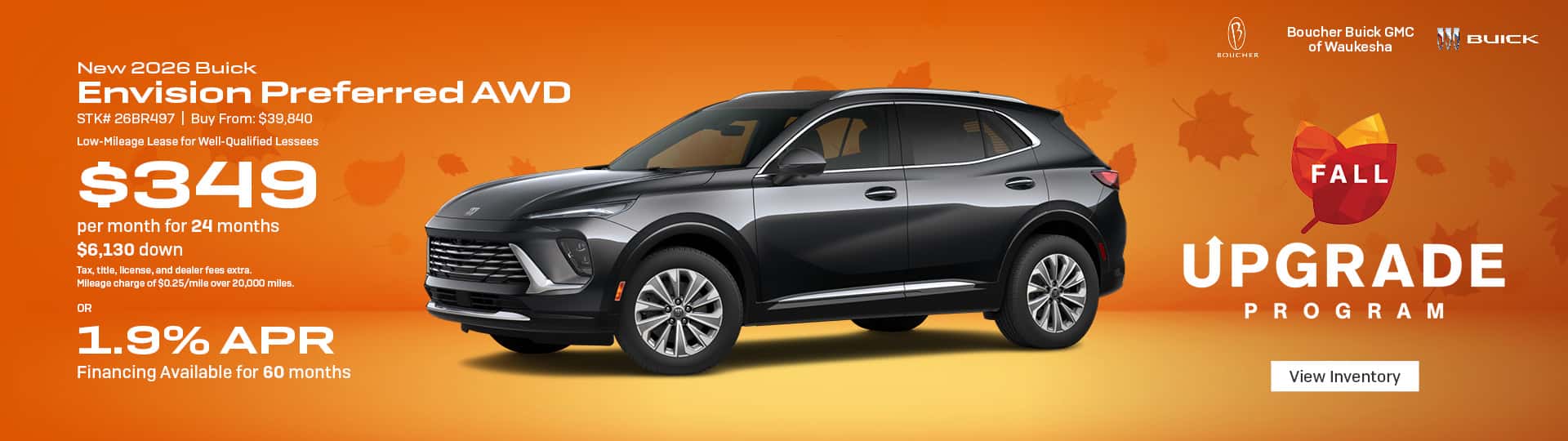 Oct 26 - Lease a new 2026 Buick Envision Preferred for $349/mo or get 1.9% APR