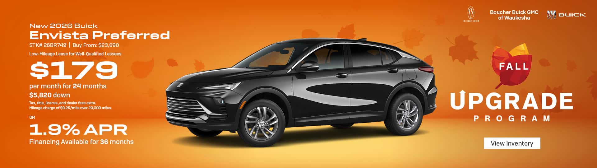 Oct 26 - Lease a new 2026 Buick Envista Preferred for $179/mo or get 1.9% APR