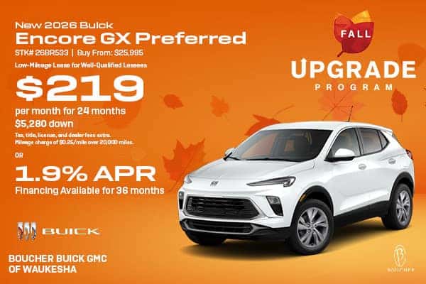 Lease a new 2026 Buick Encore GX Preferred for $219/mo or get 1.9% APR