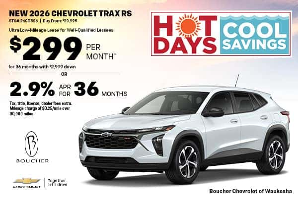 Save on a New 2026 Chevrolet Trax RS!