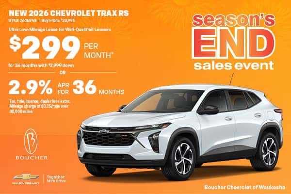 Lease a New 2026 Chevrolet Trax RS for $299/MO!