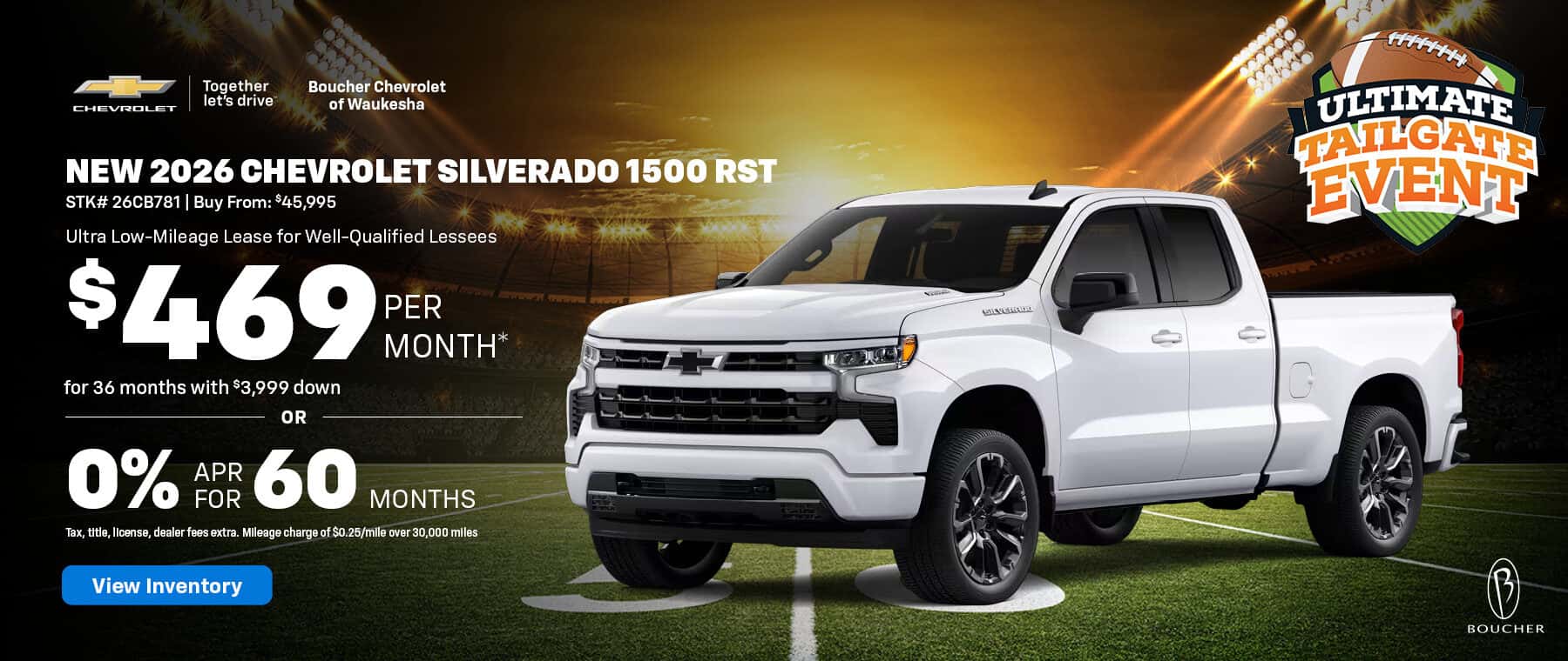 Sept 26 - Lease a new 2026 Chevy Silverado 1500 in Waukesha