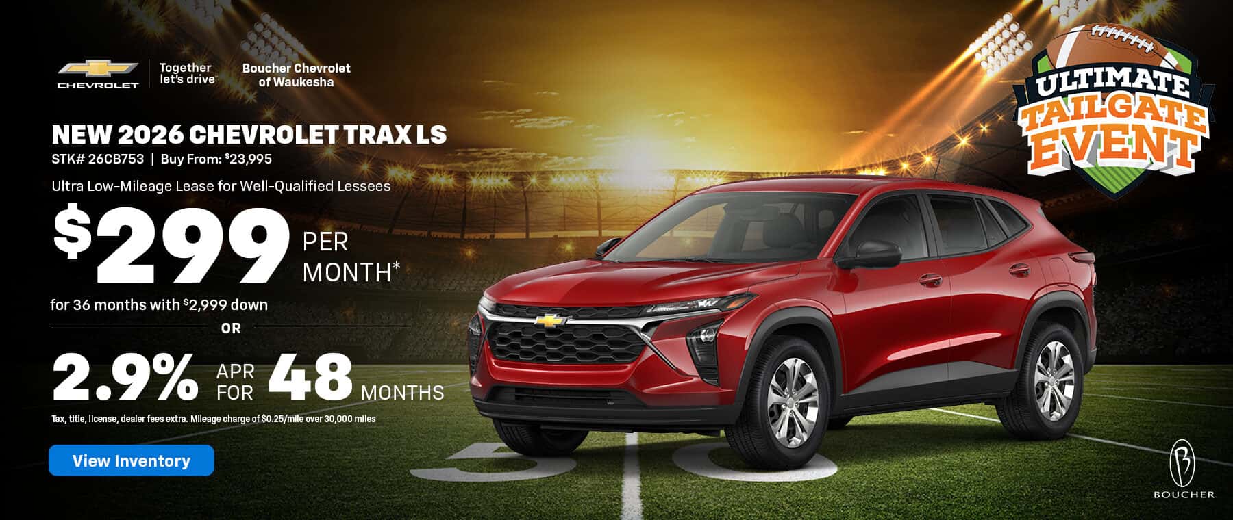 Sept 26 - Lease a new 2026 Chevy Trax in Waukesha