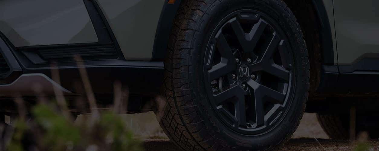 Close up shot of Honda tires