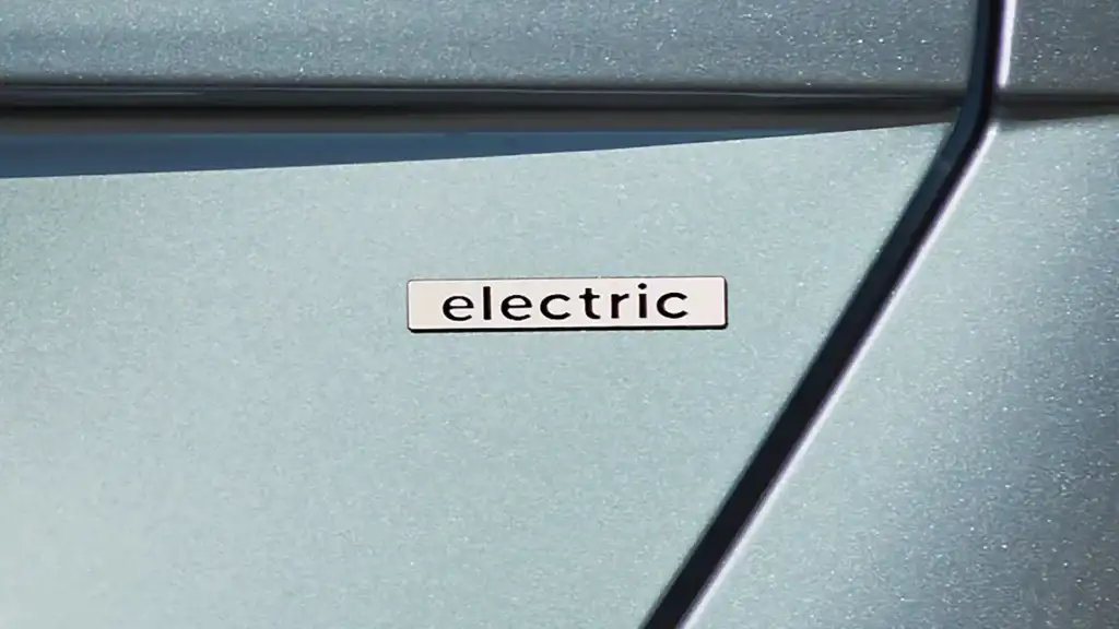 Silver Hyundai vehicle with electric logo