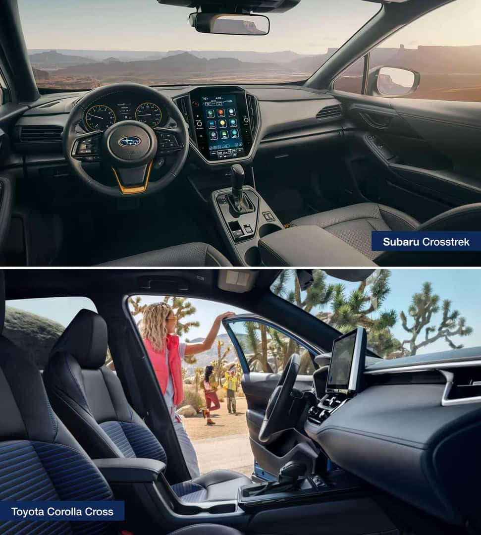 2026 Toyota Corolla Cross vs. Subaru Crosstrek Interior Features