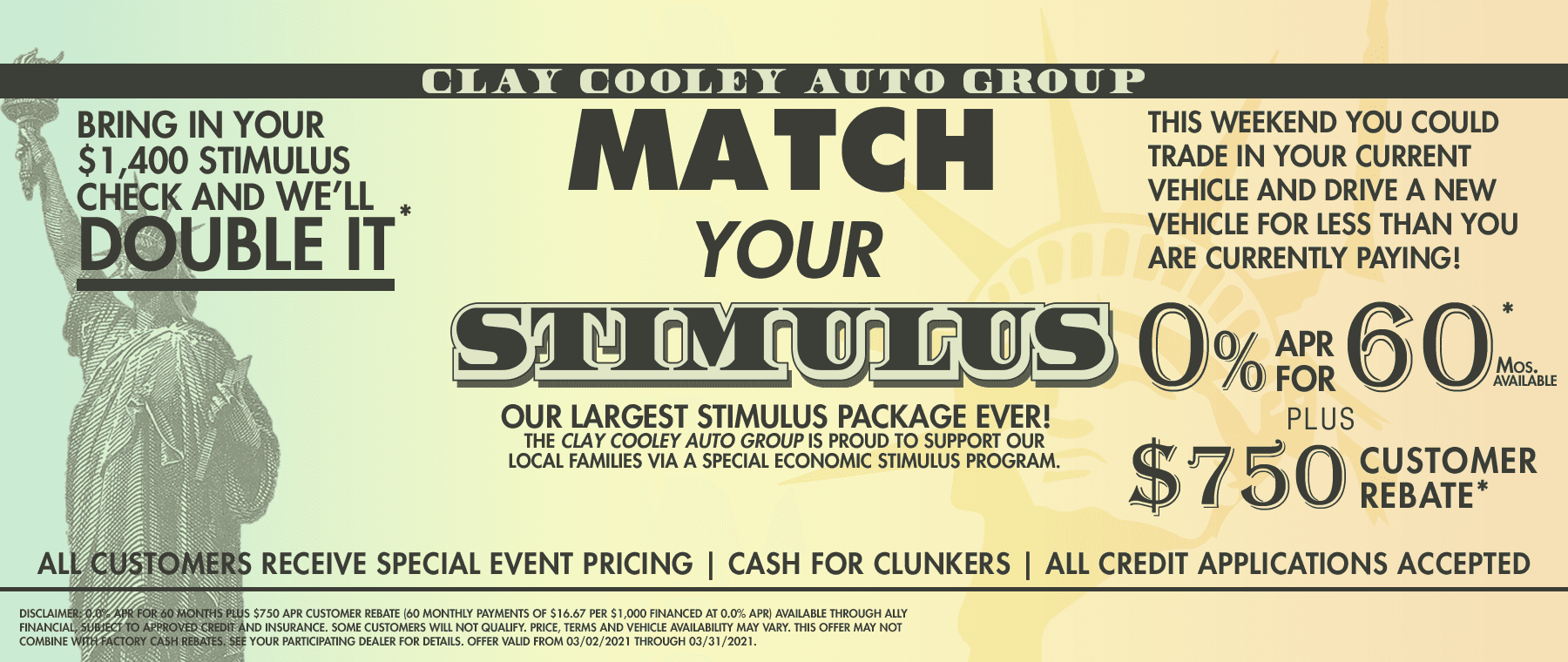 Stimulus sale Clay Cooley Mitsubishi of Arlington