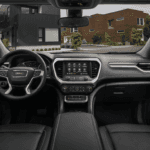 2021 GMC Acadia SLT Interior Cockpit with Jet Black/Jet Black Leather-Appointed Seating