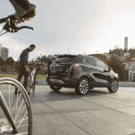 bike riding in city with buick encore trunk mounted bike rike