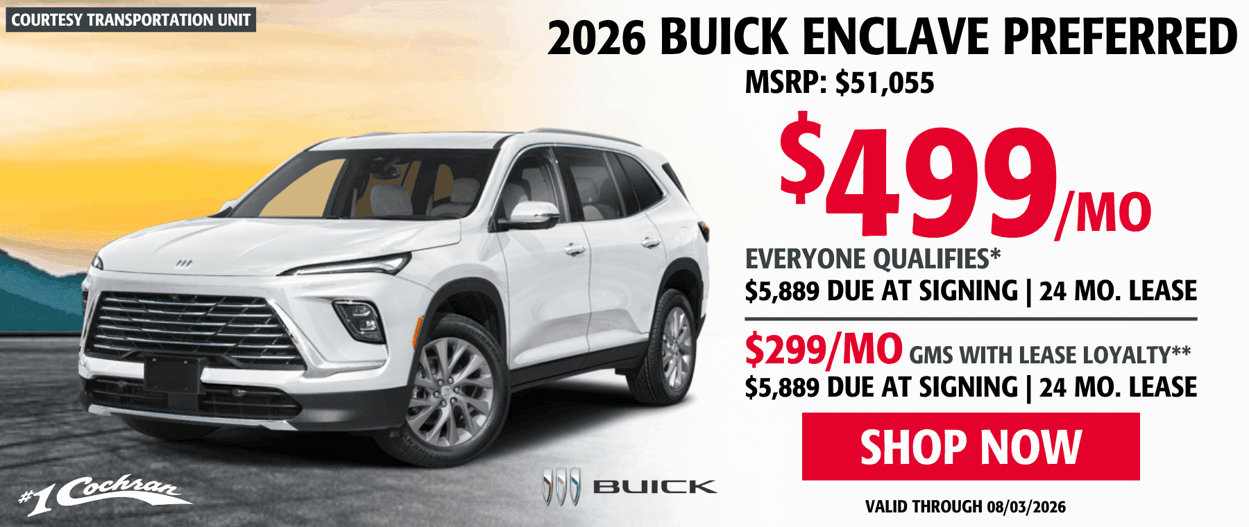 July 2026 Enclave Lease Offer
