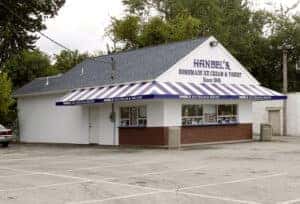 The front view of Handel's Ice Cream Shop