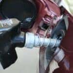 filling up at the gas pump