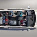 2021 Chevrolet Tahoe overhead cargo seating configuration image showing third row seating folded down