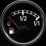 empty fuel meter on dashboard