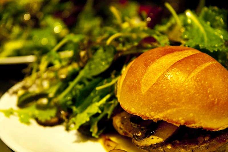 burger with a side salad in austintown ohio
