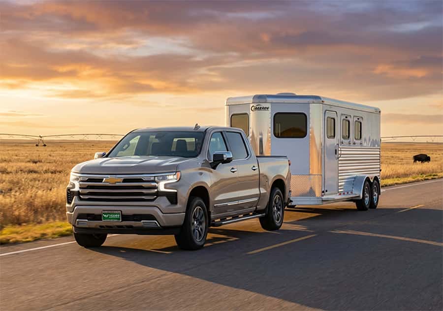 2026 Chevy truck towing a trailer