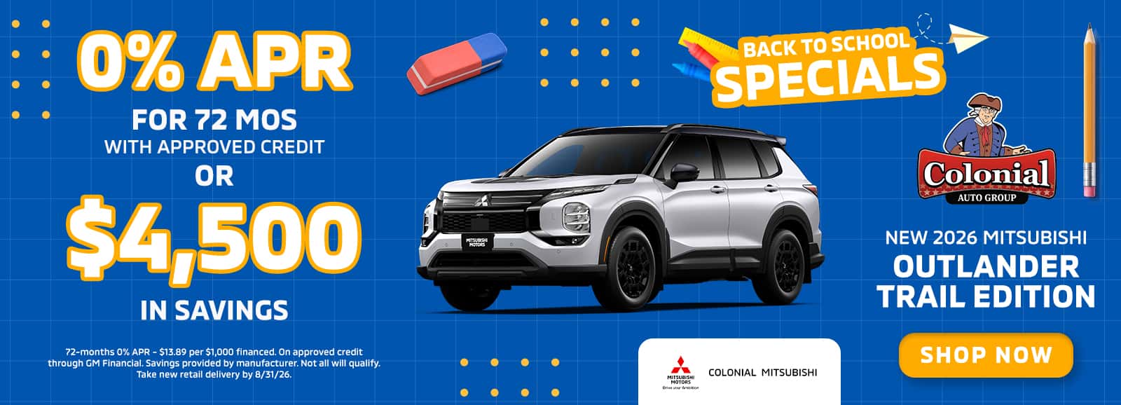 New 2026 Mitsubishi Outlander Trail Edition
