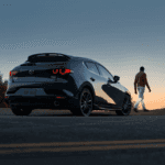 2025 Mazda3 hatchback against sunset