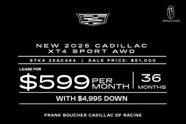 Lease a new 2025 Cadillac XT4 Sport AWD in Racine, WI