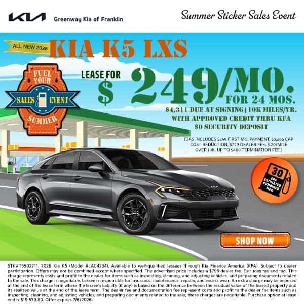 New 2026 Kia K5 LXS