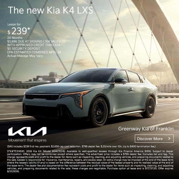 New 2026 Kia K4 LXS