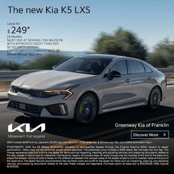 New 2026 Kia K5 LXS