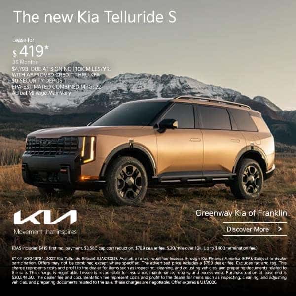 New 2027 Kia Telluride S