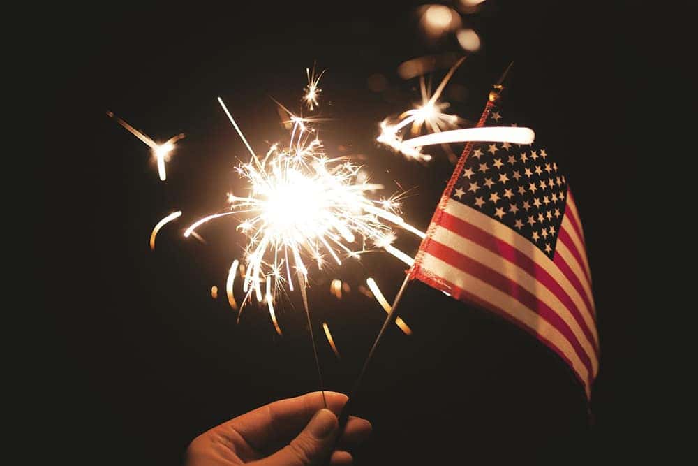 Sparkler & American Flag