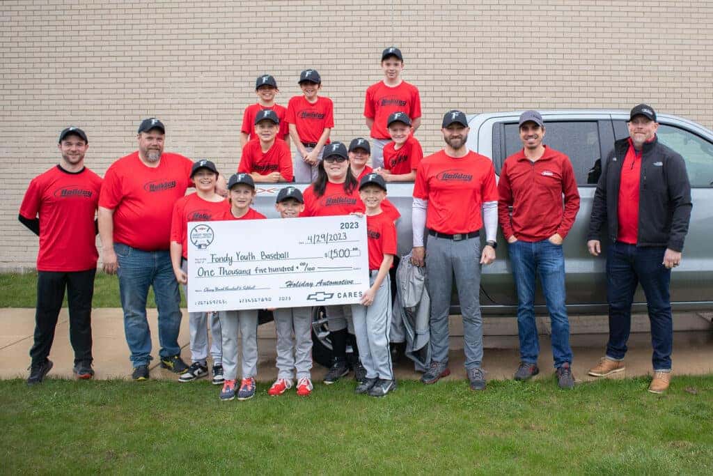 Home Run for Fondy Youth Baseball: Team Holiday Hits Test Drive Fundraiser Goal Fond du Lac, WI