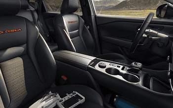 Rogue Rock Creek interior with branded front seats and center console