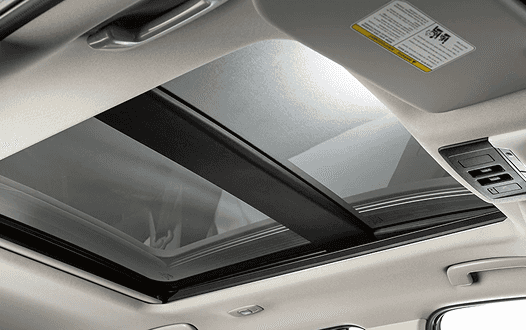 Panoramic moonroof viewed from inside the Rogue cabin