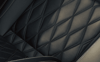 Close-up of Rogue diamond-quilted leather seat stitching