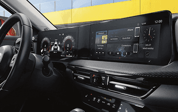 Kicks dual digital display dashboard with instrument cluster and infotainment screen
